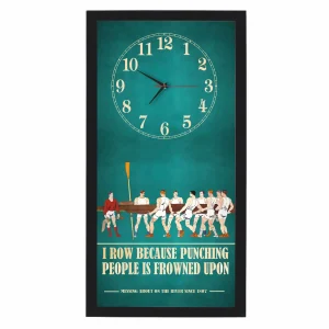 I Row Because Rowing Clock, black frame