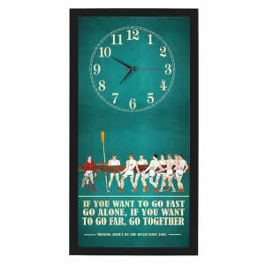 If You Want To Go Fast Rowing Clock, black frame