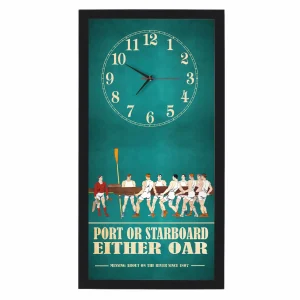 Port Or Starboard Rowing Clock, black frame