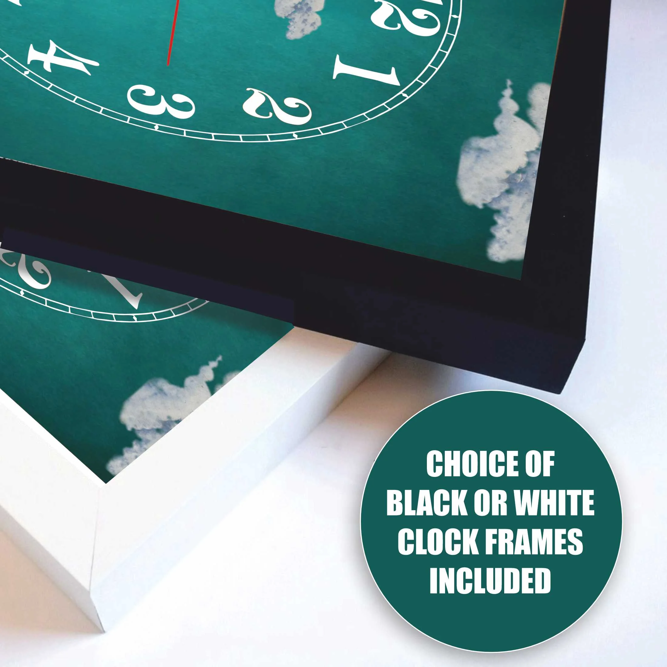 Choice of black or white clock frame