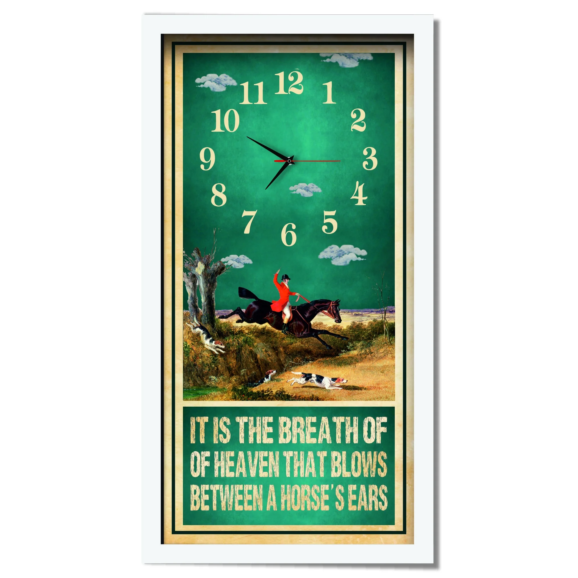 Breath Of Heaven Hunting Clock, white frame