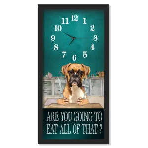 Boxer Dinner Time clock, black frame