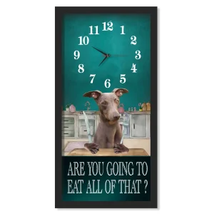 Whippet Dinner Time clock, black frame